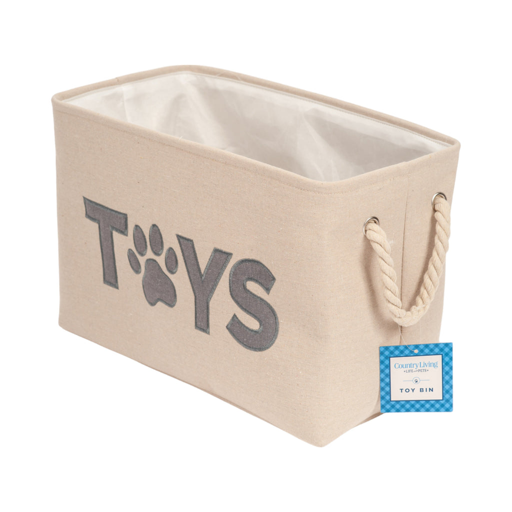 Country Living Foldable Fabric Dog Toy Storage Bin - Convenient Organizer for Pet Accessories by American Pet Supplies