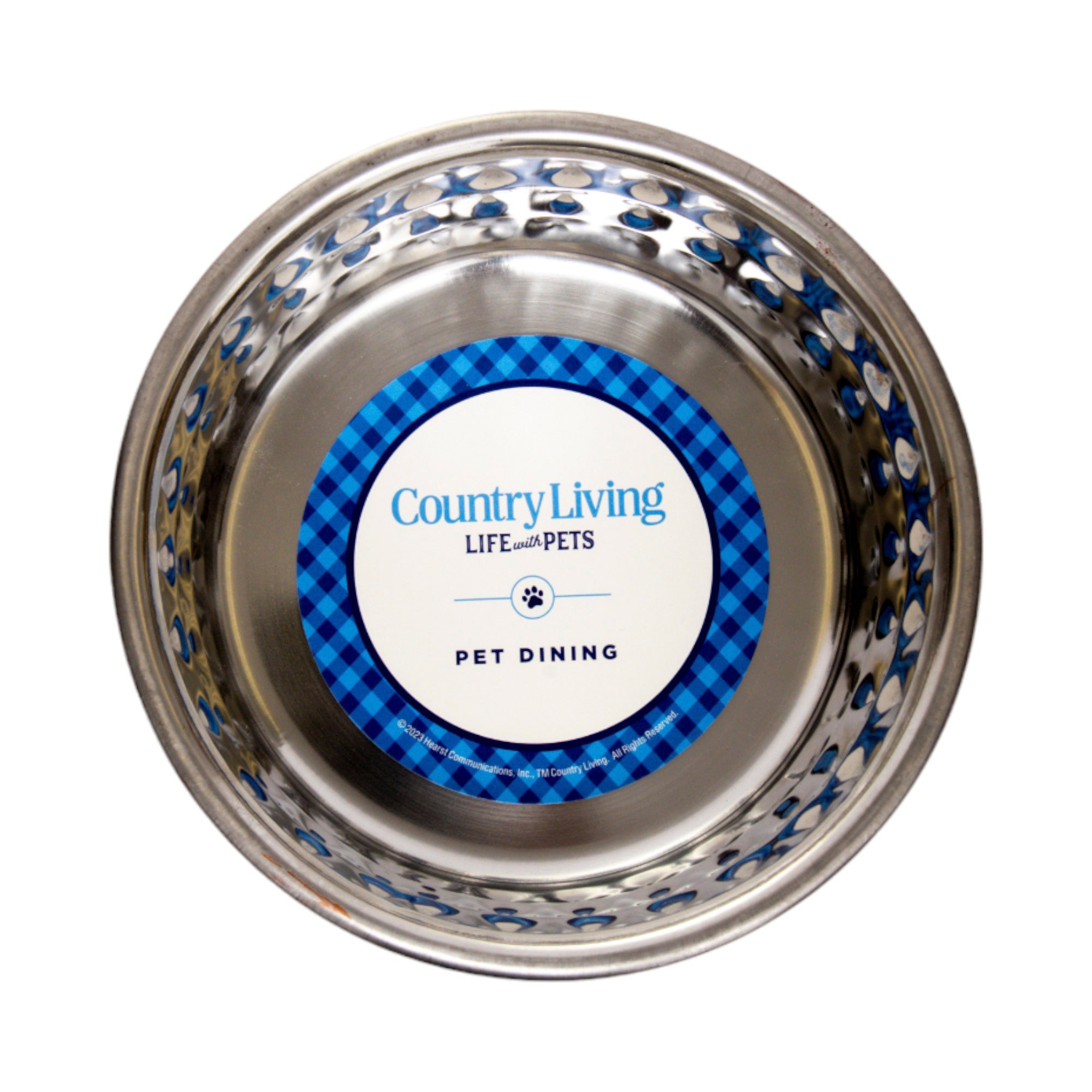 Country Living Set of 2 Hammered Stainless Steel Dog Bowls – Lavender by American Pet Supplies