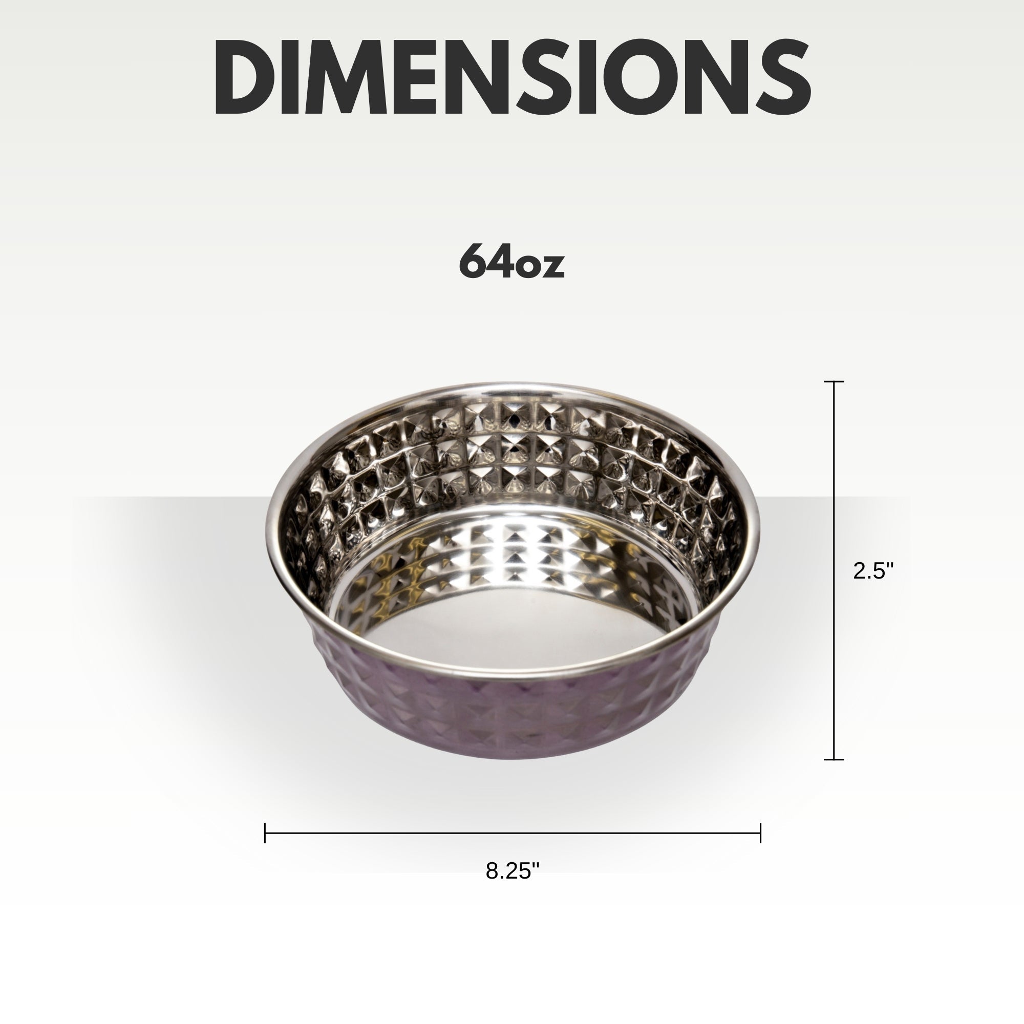 Country Living Set of 2 Hammered Stainless Steel Dog Bowls – Lavender by American Pet Supplies