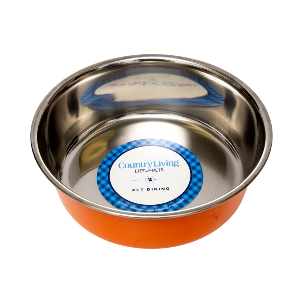 Country Living Set of 2 Heavy Gauge Stainless Steel Dog Bowls - Perfect for Food & Water by American Pet Supplies