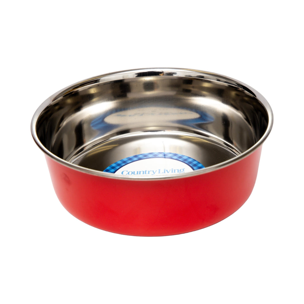 Country Living Set of 2 Heavy Gauge Stainless Steel Dog Bowls - Perfect for Food & Water by American Pet Supplies