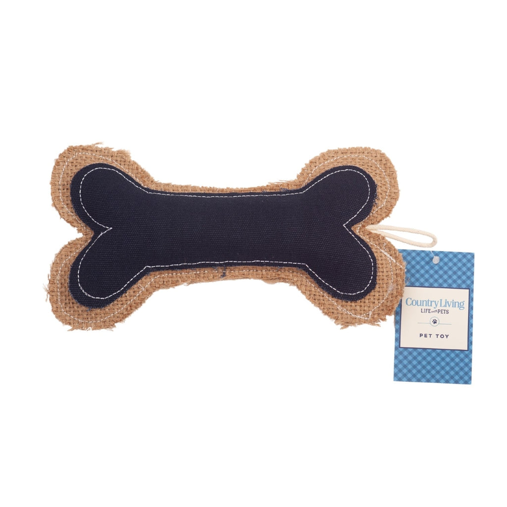 Country Living Jean Leather-Jute Bone Pillow Dog Chew Toy – Durable, Safe and Non-Toxic by American Pet Supplies
