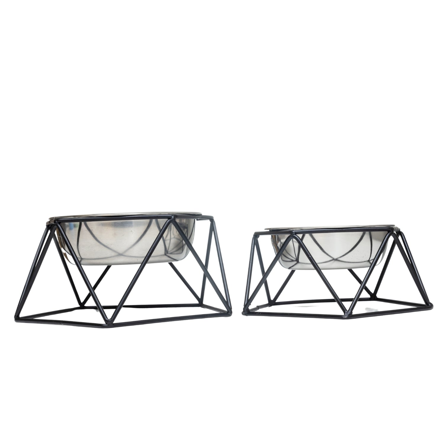 Country Living Elevated Single Dog Bowl Feeder – Geometric Design with Removable Stainless Steel Bowl by American Pet Supplies