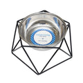 Country Living Elevated Single Dog Bowl Feeder – Geometric Design with Removable Stainless Steel Bowl by American Pet Supplies