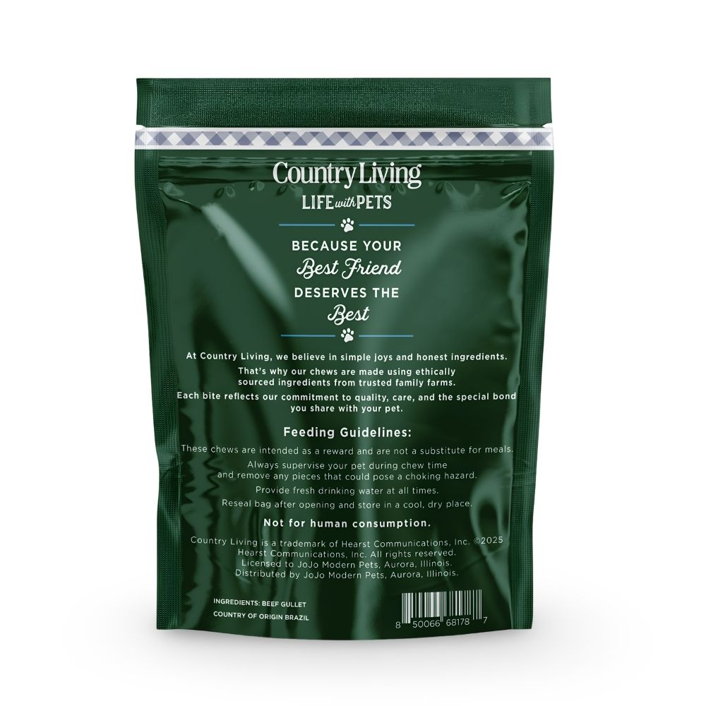 Country Living 6” Gullet Flats Dog Treats – 20 Count Bag – All-Natural Beef Esophagus Chews – High-Protein, Easily Digestible, Single-Ingredient Dog Treats – Grain-Free & Long-Lasting by American Pet Supplies
