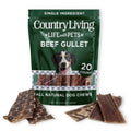 Country Living 6” Gullet Flats Dog Treats – 20 Count Bag – All-Natural Beef Esophagus Chews – High-Protein, Easily Digestible, Single-Ingredient Dog Treats – Grain-Free & Long-Lasting by American Pet Supplies