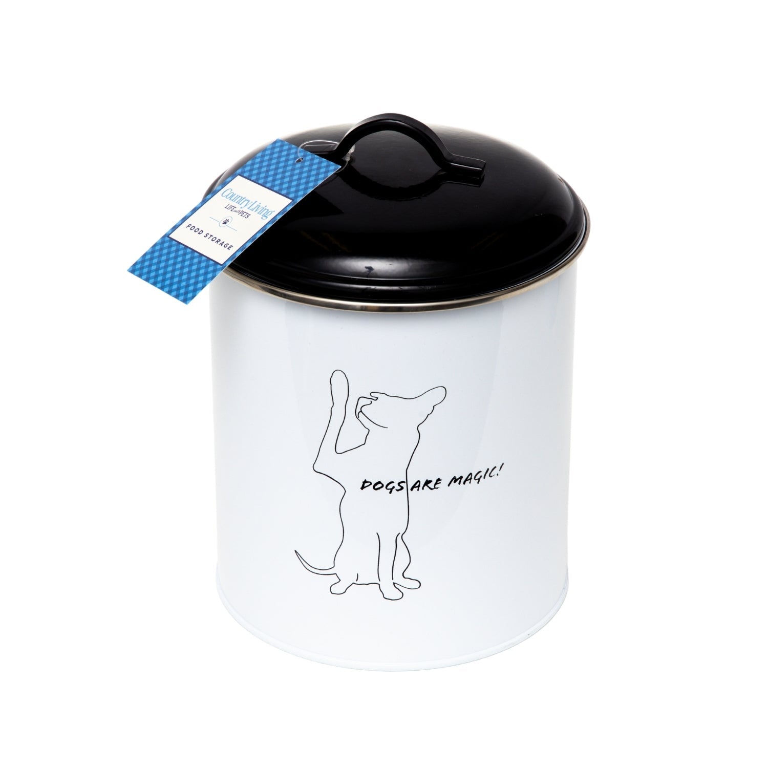 Country Living Set of 3 Pet Treat Storage Canisters – Black & White