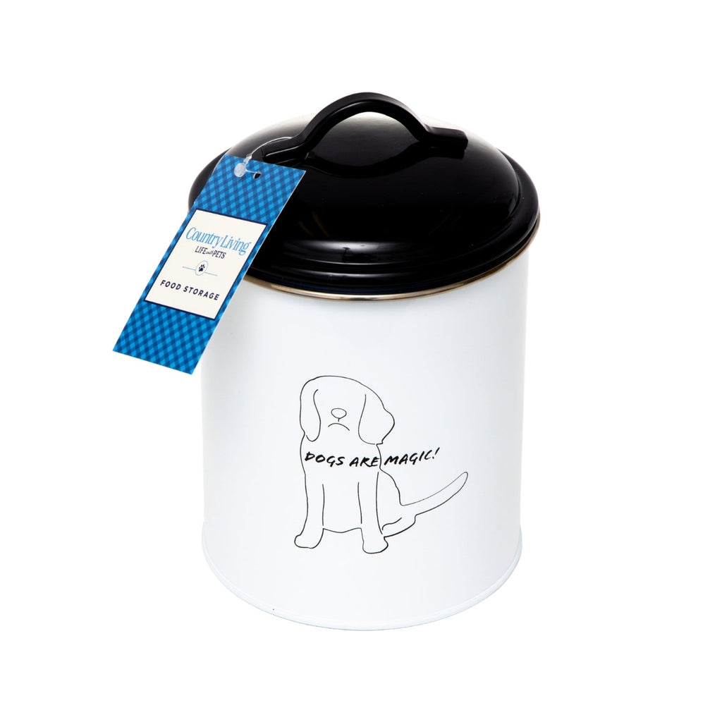 Country Living Set of 3 Pet Treat Storage Canisters – Black & White by American Pet Supplies