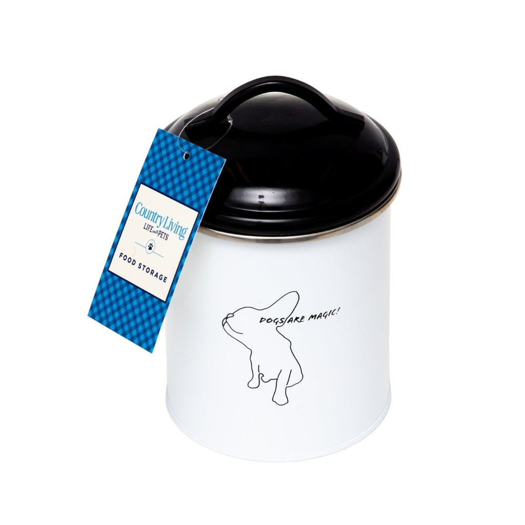 Country Living Set of 3 Pet Treat Storage Canisters – Black & White by American Pet Supplies