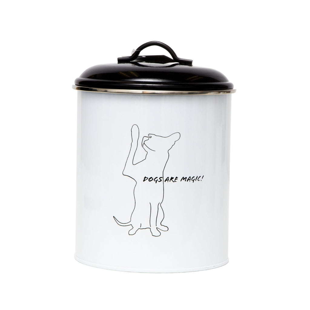 Country Living Set of 3 Pet Treat Storage Canisters – Black & White by American Pet Supplies