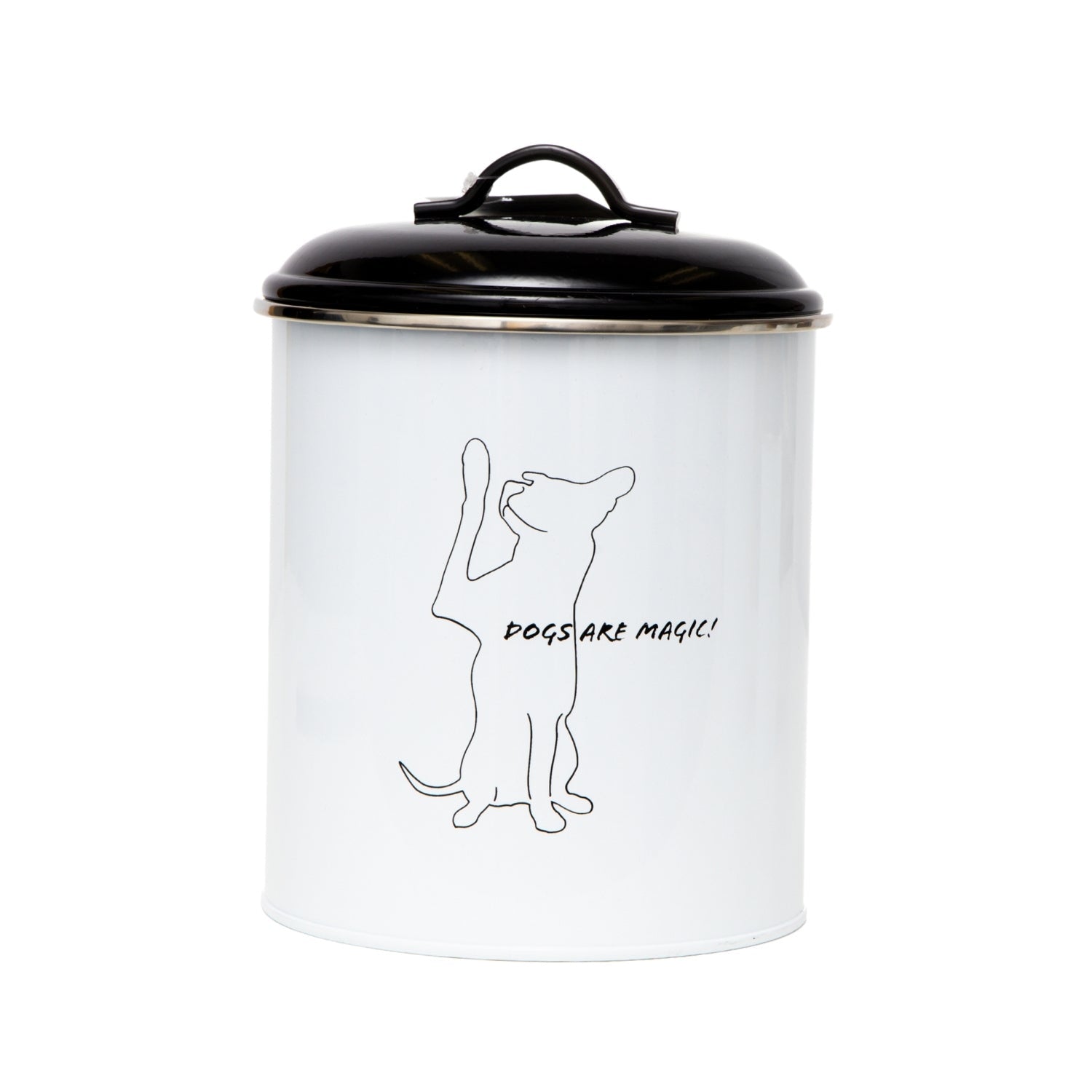 Country Living Set of 3 Pet Treat Storage Canisters – Black & White by American Pet Supplies