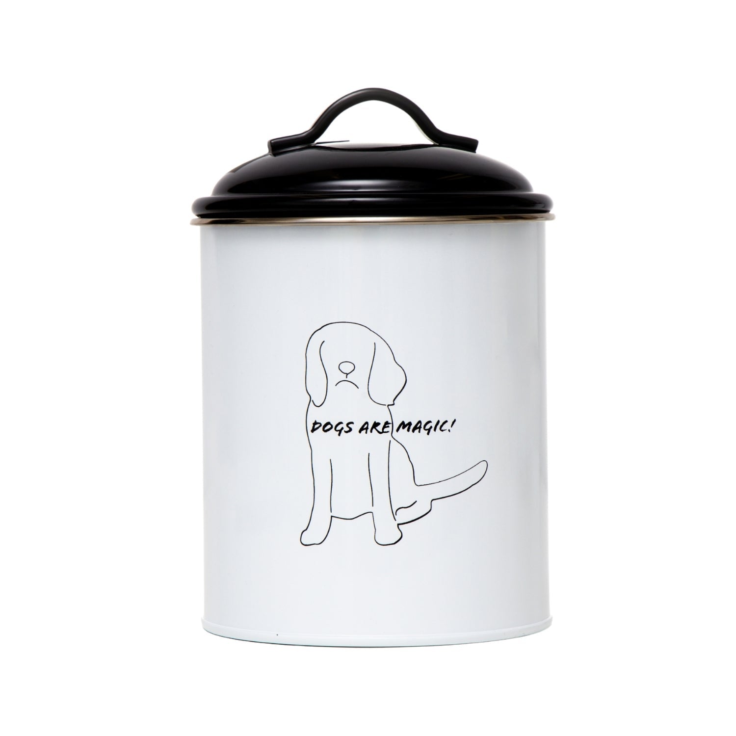 Country Living Set of 3 Pet Treat Storage Canisters – Black & White by American Pet Supplies