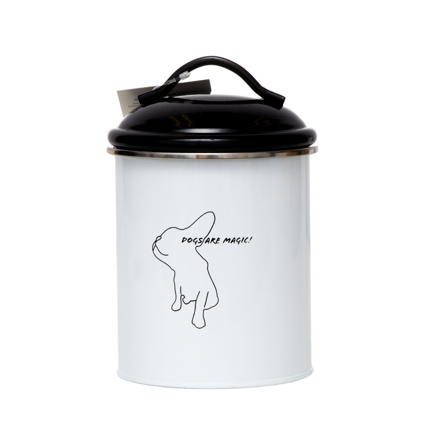 Country Living Set of 3 Pet Treat Storage Canisters – Black & White by American Pet Supplies