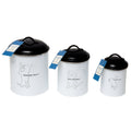 Country Living Set of 3 Pet Treat Storage Canisters – Black & White by American Pet Supplies