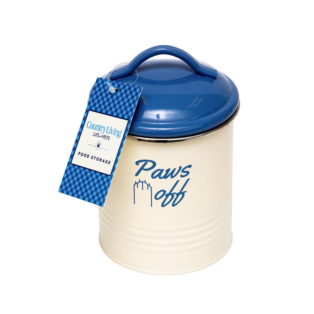 Country Living Set of 3 Pet Treat Canisters, Dog Treat Storage – French Blue Lid by American Pet Supplies