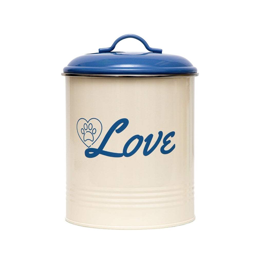 Country Living Set of 3 Pet Treat Canisters, Dog Treat Storage – French Blue Lid by American Pet Supplies