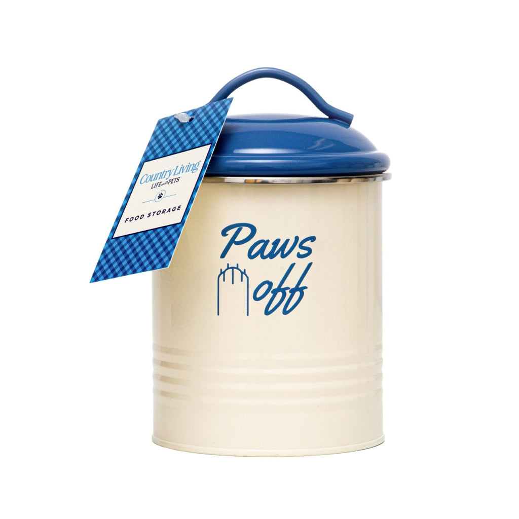 Country Living Set of 3 Pet Treat Canisters, Dog Treat Storage – French Blue Lid by American Pet Supplies