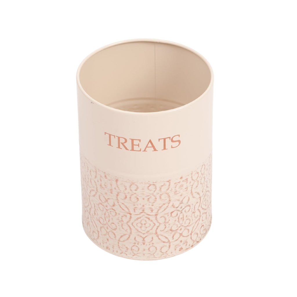 Country Living Dog Treat Canisters - Set of 2 Carbon Steel Jars with Bamboo Lids – White Swan by American Pet Supplies