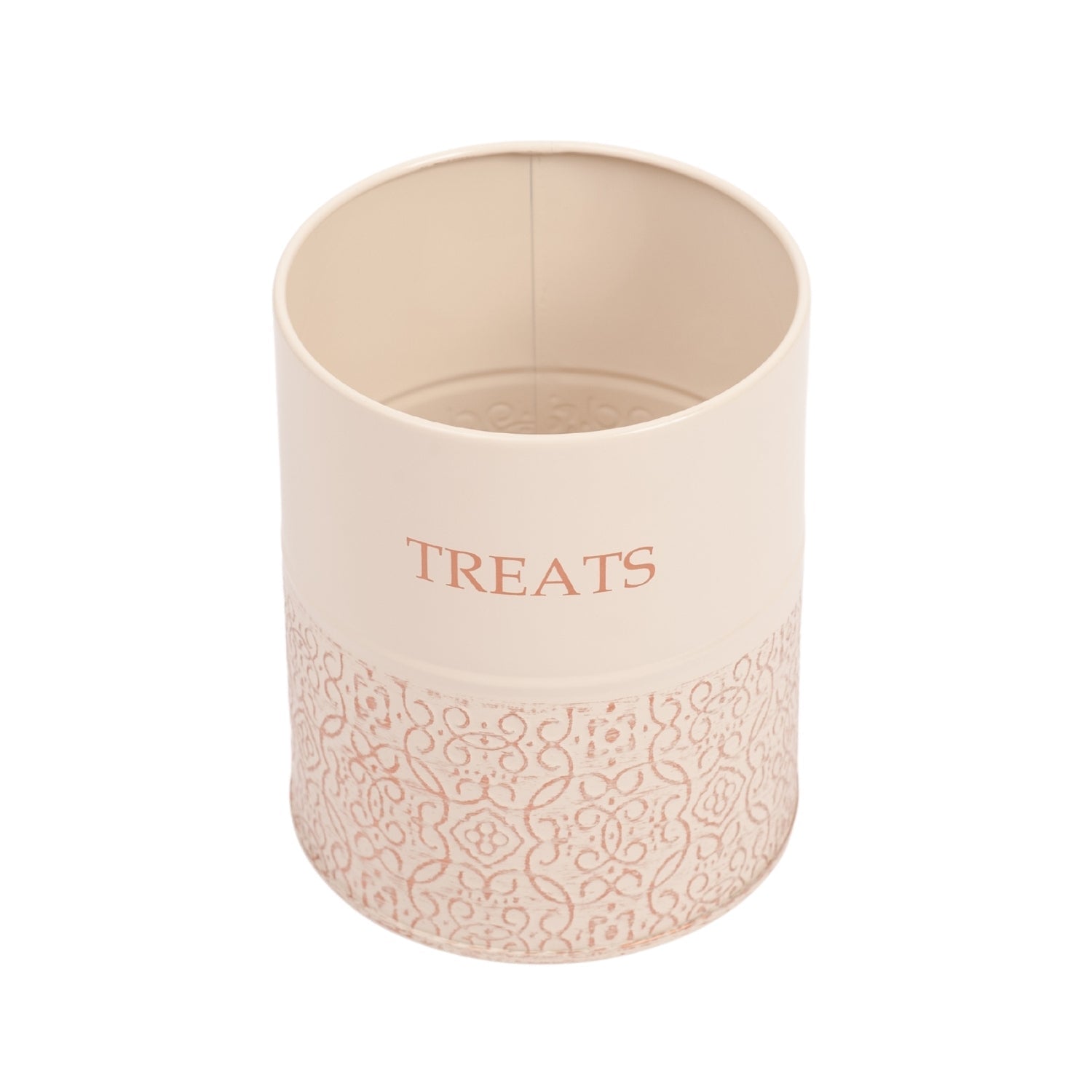 Country Living Dog Treat Canisters - Set of 2 Carbon Steel Jars with Bamboo Lids – White Swan by American Pet Supplies