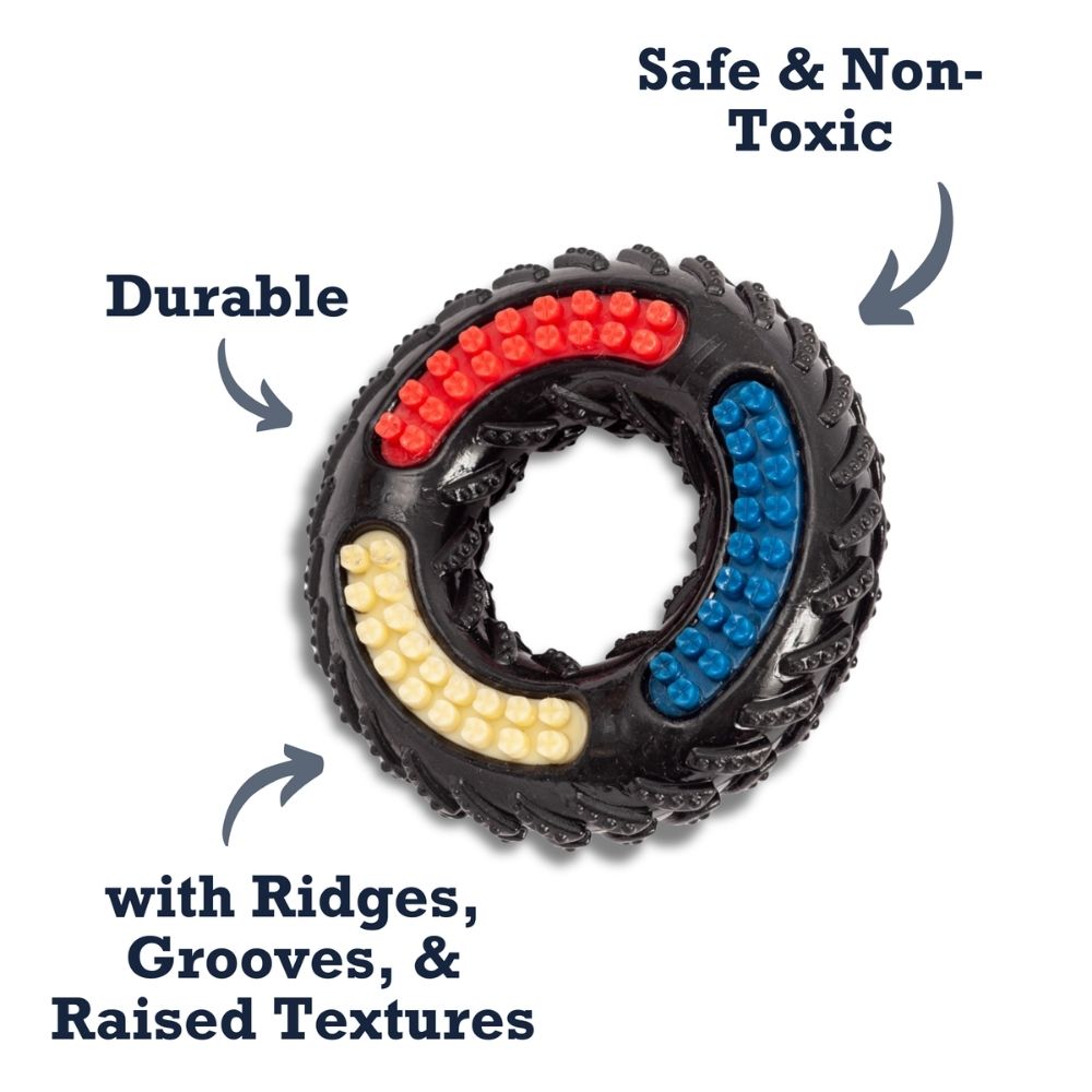 Country Living 'Tire of Fun' TPR Textured Dog Chew Toy - Durable, Non-Toxic, and Interactive Playtime for Dogs by American Pet Supplies