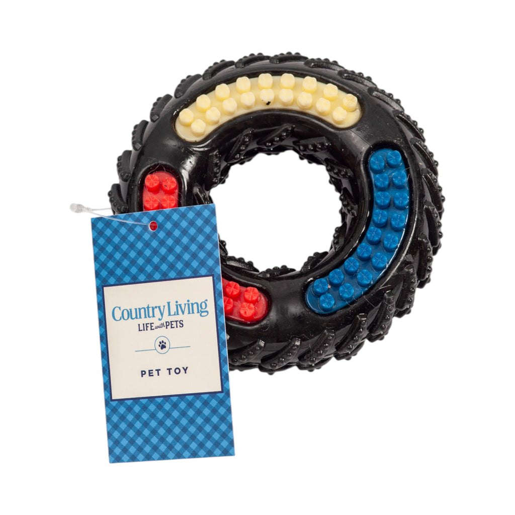 Country Living 'Tire of Fun' TPR Textured Dog Chew Toy - Durable, Non-Toxic, and Interactive Playtime for Dogs by American Pet Supplies