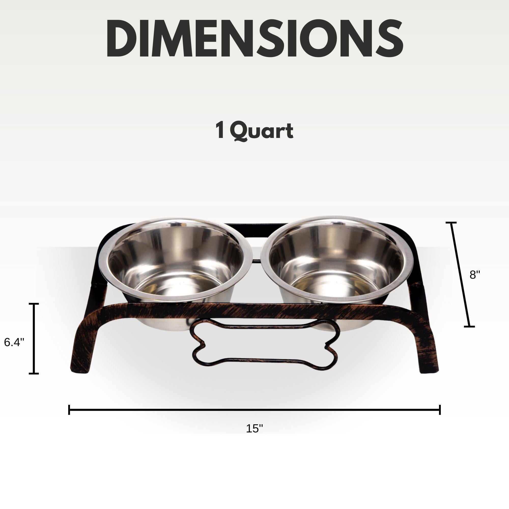 Country Living Rustic Dog Bone Elevated Feeder with 2 Stainless Steel Bowls by American Pet Supplies