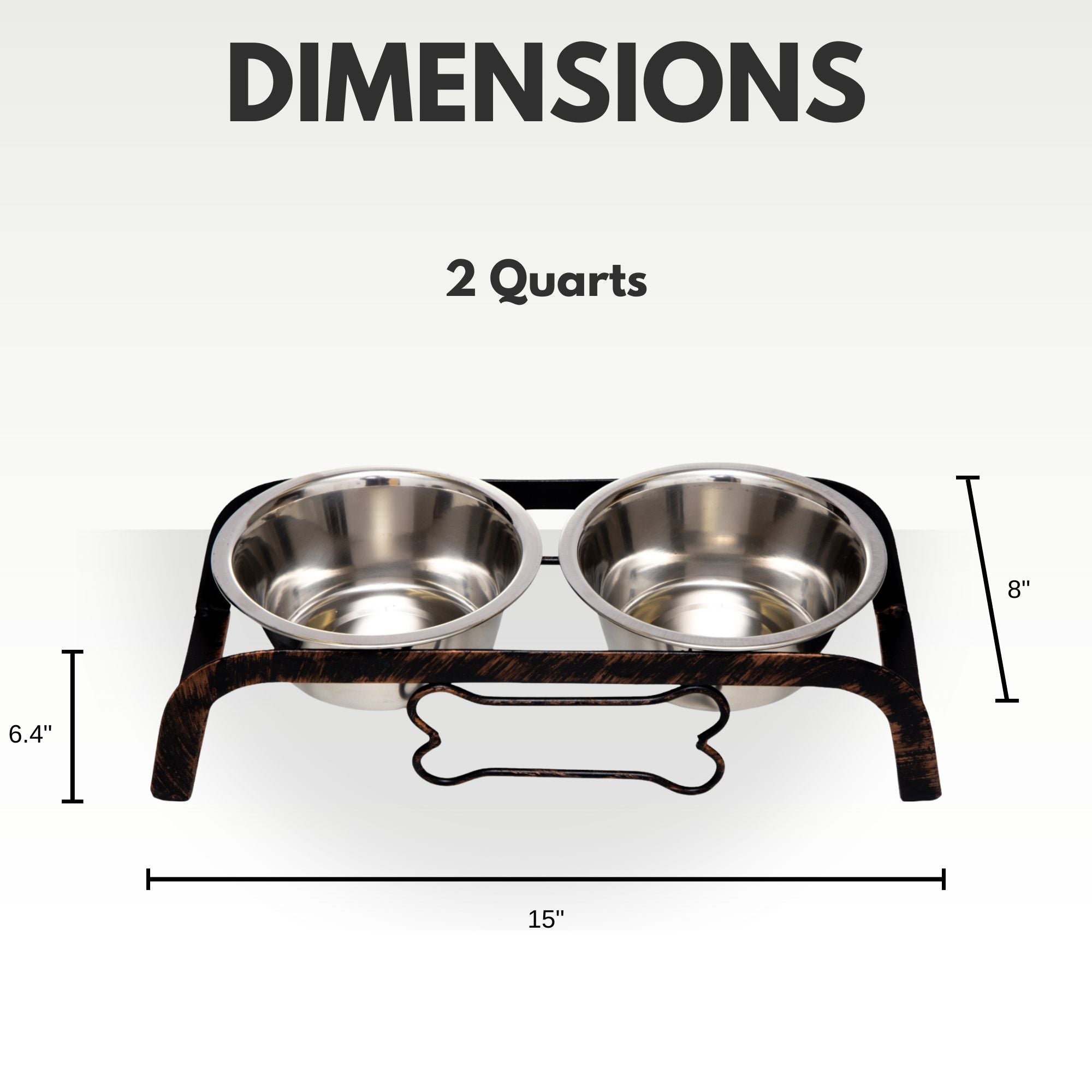 Country Living Rustic Dog Bone Elevated Feeder with 2 Stainless Steel Bowls by American Pet Supplies