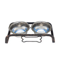 Country Living Rustic Dog Bone Elevated Feeder with 2 Stainless Steel Bowls by American Pet Supplies
