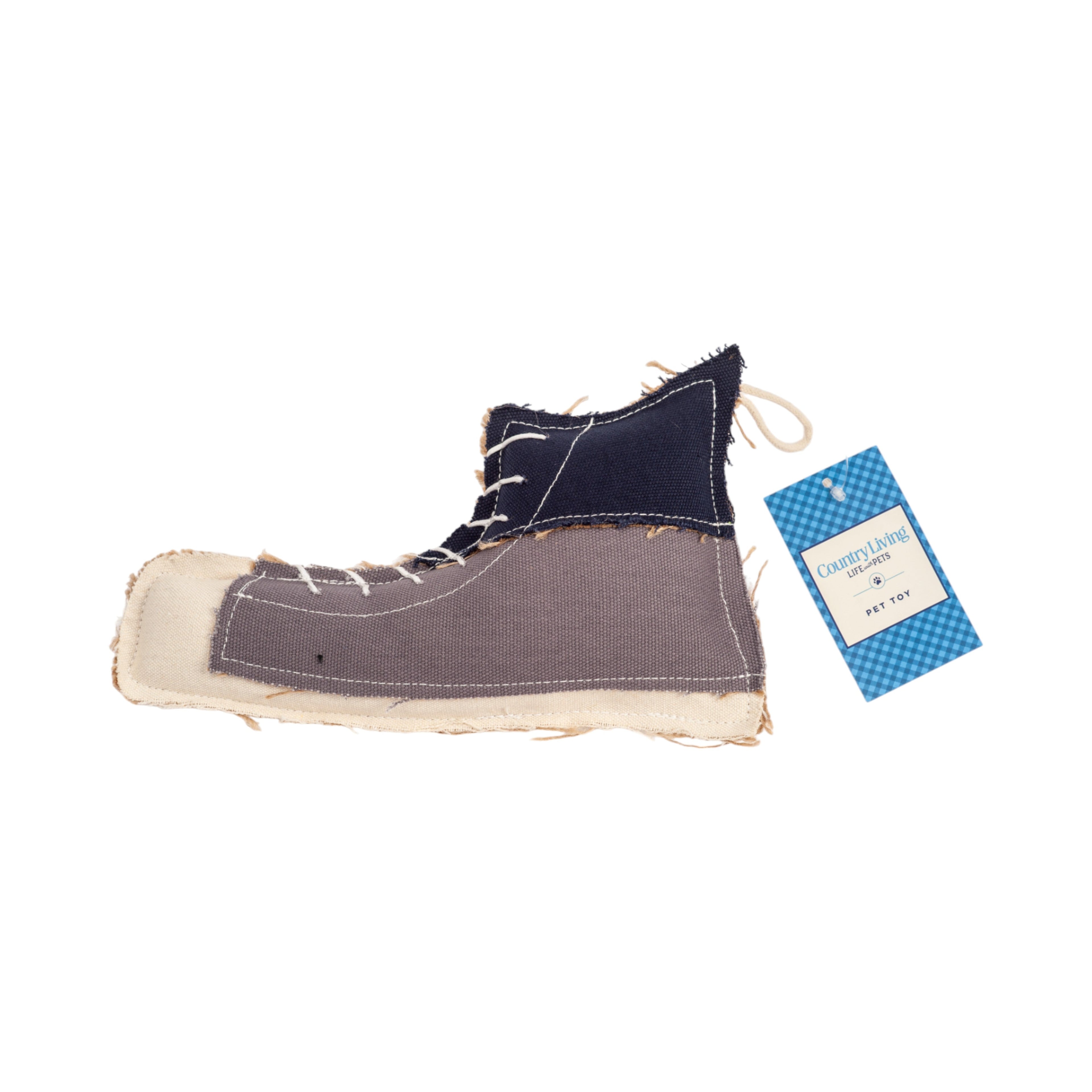 Country Living Canvas & Jute Shoe-Shaped Dog Chew Toy – Durable, Safe and Non-Toxic by American Pet Supplies