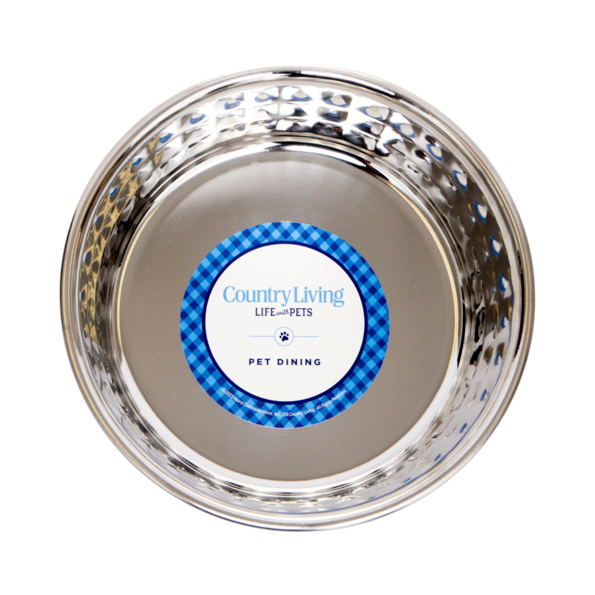 Country Living Set of 2 Hammered Stainless Steel Dog Bowls – Ideal for Extra Large Breeds – Rose Quartz/64oz by American Pet Supplies