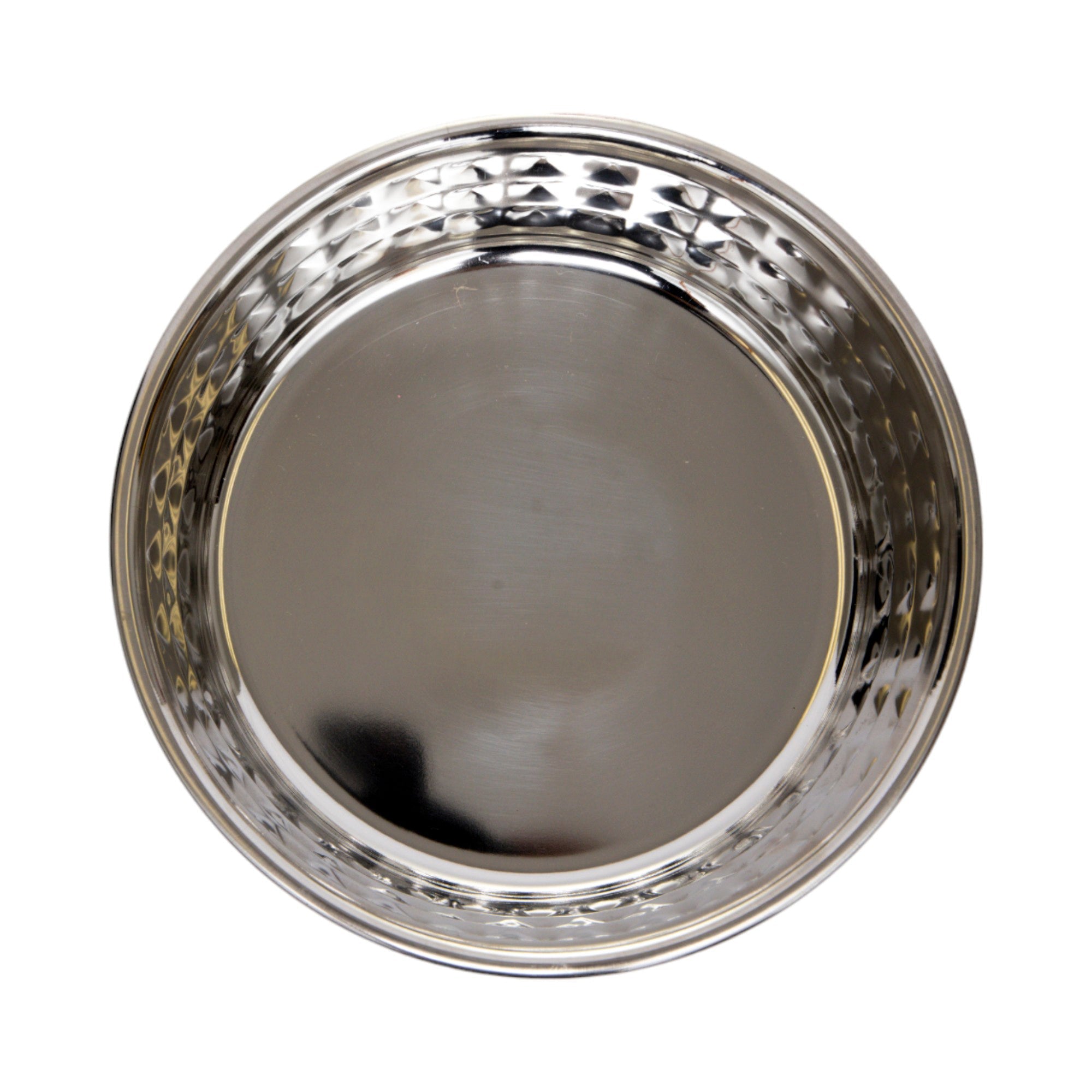 Country Living Set of 2 Hammered Stainless Steel Dog Bowls – Ideal for Extra Large Breeds – Rose Quartz/64oz by American Pet Supplies