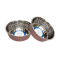 Country Living Set of 2 Hammered Stainless Steel Dog Bowls – Ideal for Extra Large Breeds – Rose Quartz/64oz by American Pet Supplies
