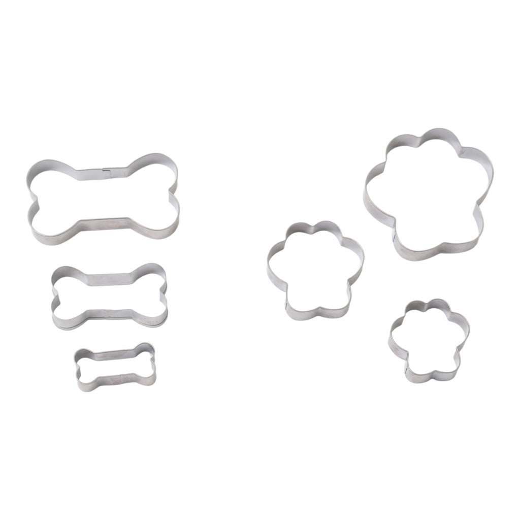 Country Living 6-Piece Stainless Steel Cookie Cutter Set (3 Paw-Shaped, 3 Bone-Shaped) by American Pet Supplies