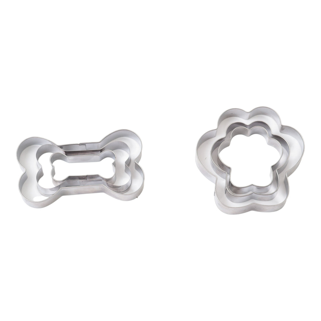 Country Living 6-Piece Stainless Steel Cookie Cutter Set (3 Paw-Shaped, 3 Bone-Shaped) by American Pet Supplies