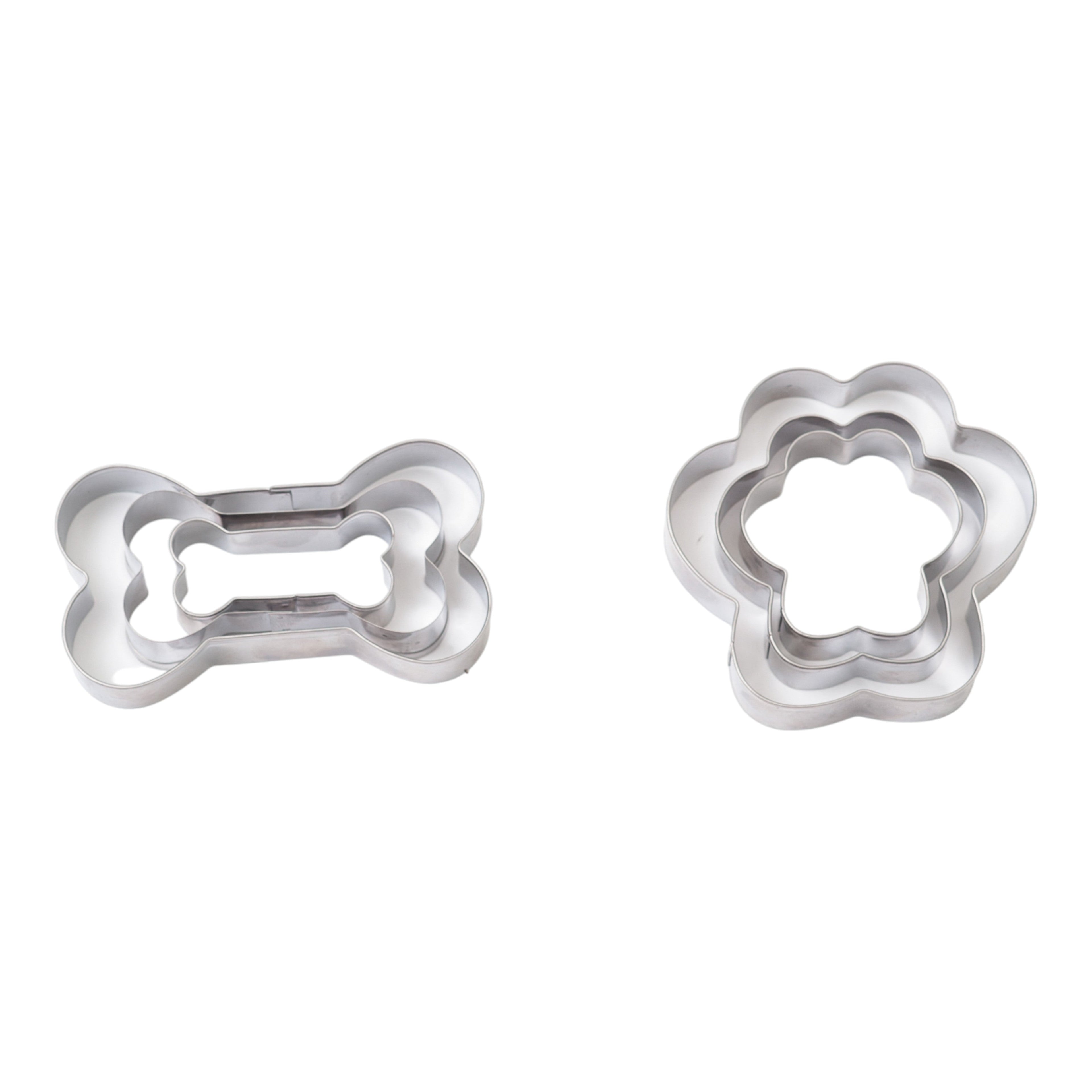 Country Living 6-Piece Stainless Steel Cookie Cutter Set (3 Paw-Shaped, 3 Bone-Shaped) by American Pet Supplies