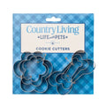 Country Living 6-Piece Stainless Steel Cookie Cutter Set (3 Paw-Shaped, 3 Bone-Shaped) by American Pet Supplies