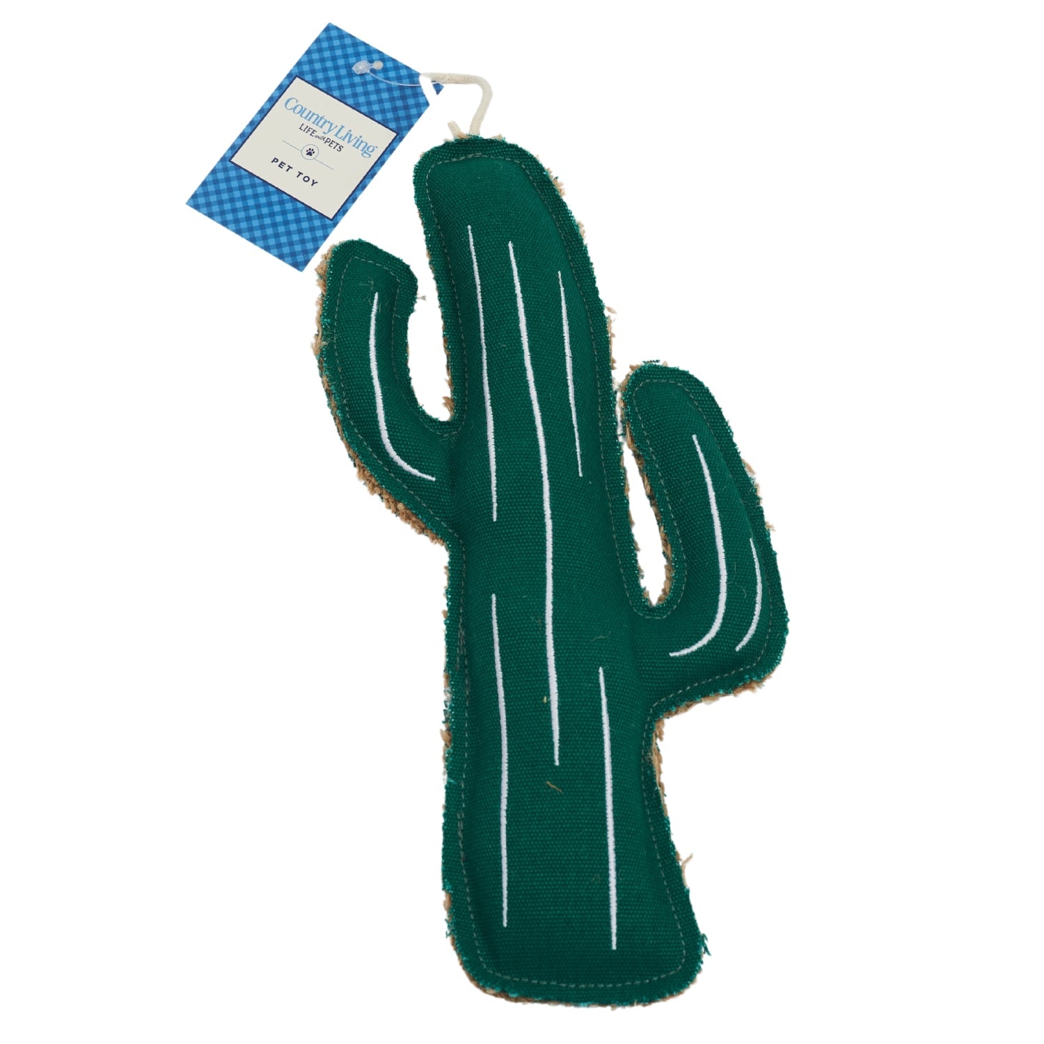 Country Living Canvas & Jute Cactus-Shaped Dog Chew Toy – Durable, Safe and Non-Toxic by American Pet Supplies