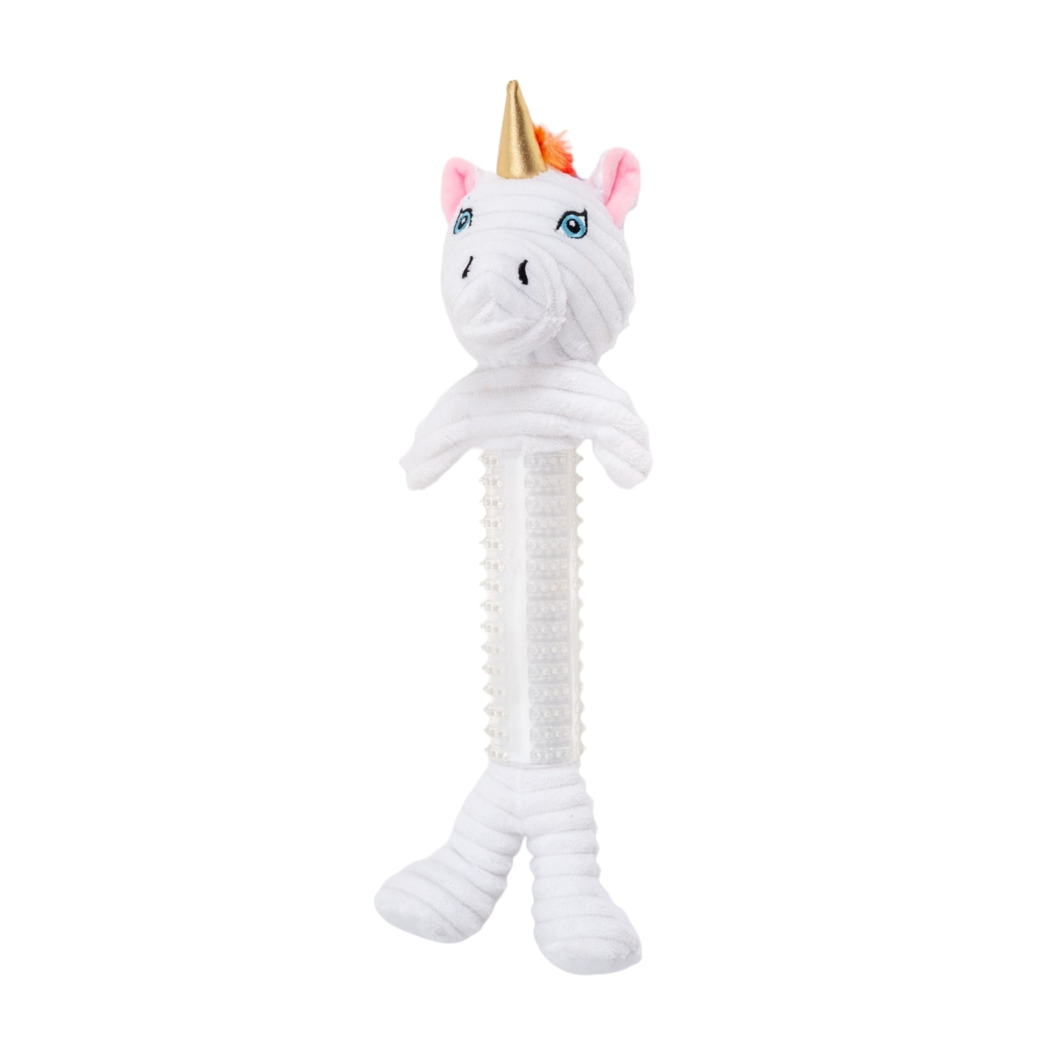 Country Living Thermoplastic Rubber Skinny Unicorn Corduroy Plush Dog Toy – with Squeaker & Crinkle Paper by American Pet Supplies