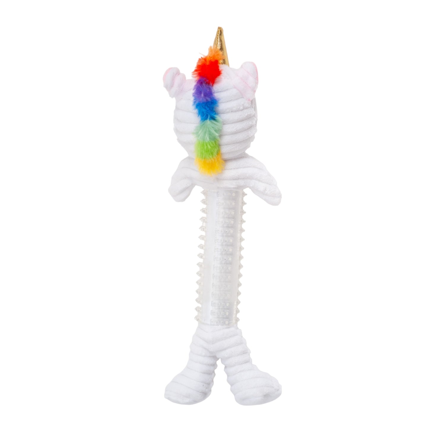 Country Living Thermoplastic Rubber Skinny Unicorn Corduroy Plush Dog Toy – with Squeaker & Crinkle Paper by American Pet Supplies
