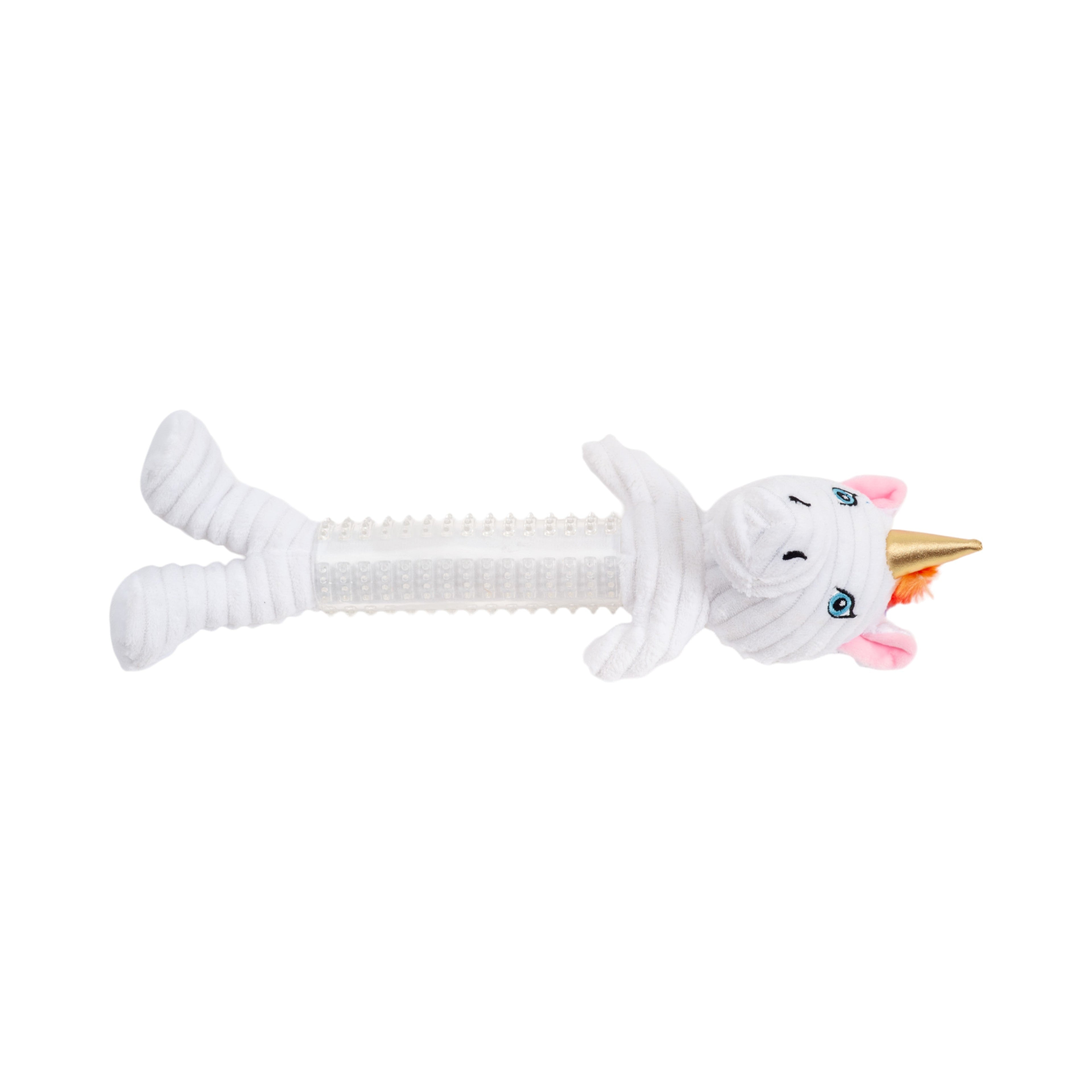 Country Living Thermoplastic Rubber Skinny Unicorn Corduroy Plush Dog Toy – with Squeaker & Crinkle Paper by American Pet Supplies