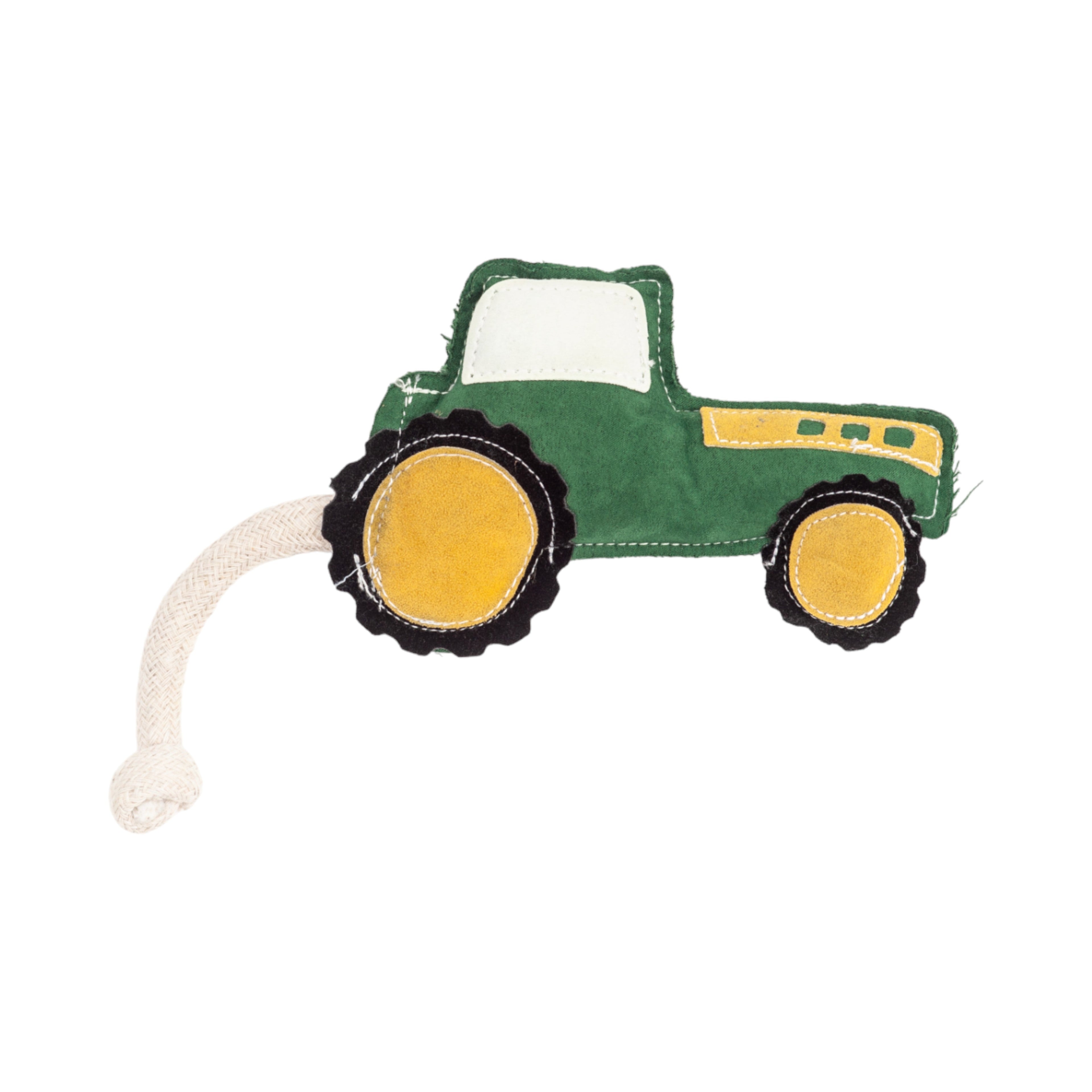 Country Living Faux Leather Green Tractor Dog Chew Toy, Durable, Safe and Non-Toxic by American Pet Supplies