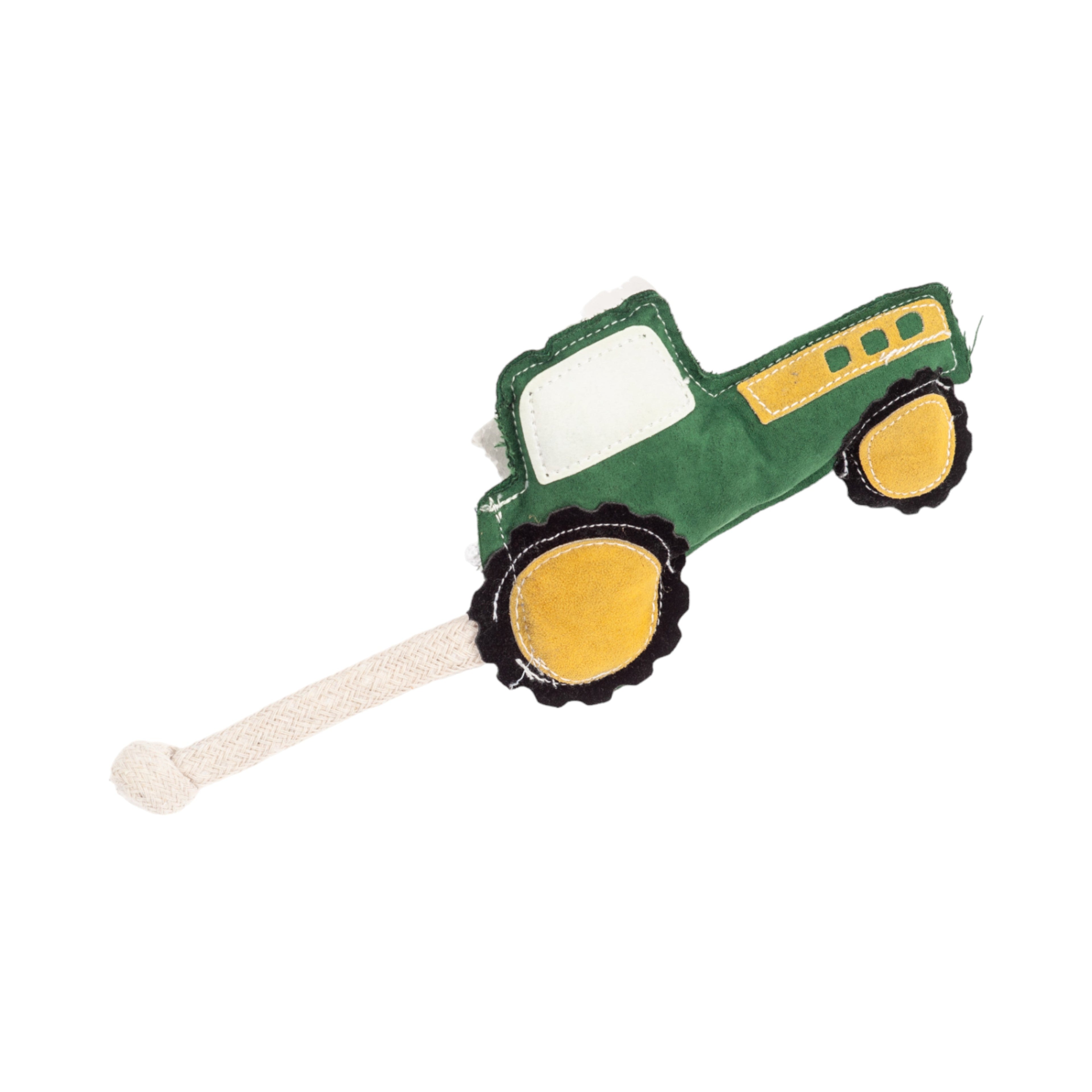 Country Living Faux Leather Green Tractor Dog Chew Toy, Durable, Safe and Non-Toxic by American Pet Supplies