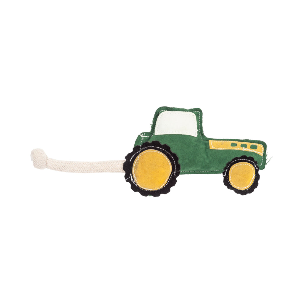 Country Living Faux Leather Green Tractor Dog Chew Toy, Durable, Safe and Non-Toxic by American Pet Supplies