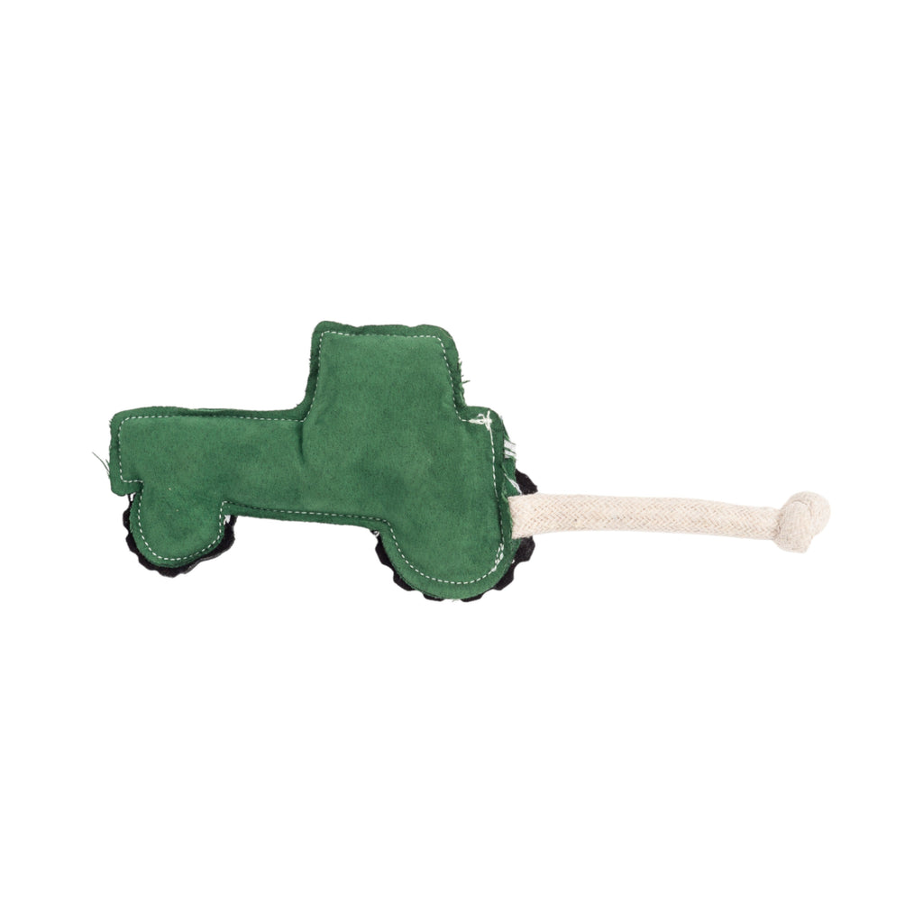 Country Living Faux Leather Green Tractor Dog Chew Toy, Durable, Safe and Non-Toxic by American Pet Supplies