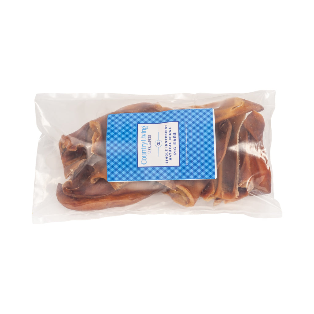 Country Living Whole Pig Ears Dog Treats – 100% Natural, Premium Pork Chews for Dental Care – (15-Pack) by American Pet Supplies