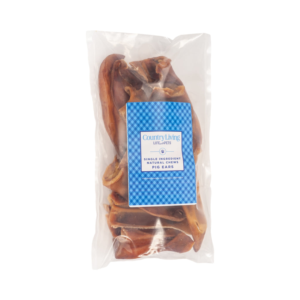Country Living Whole Pig Ears Dog Treats – 100% Natural, Premium Pork Chews for Dental Care – (15-Pack) by American Pet Supplies