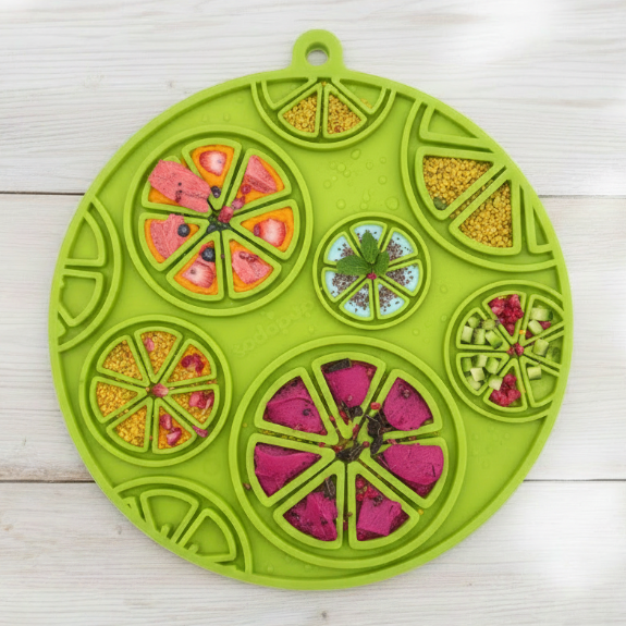 Citrus Design eMat - Enrichment Lick Mat For Dogs and Cats - with Suction Cups | USA Made by SodaPup/True Dogs, LLC