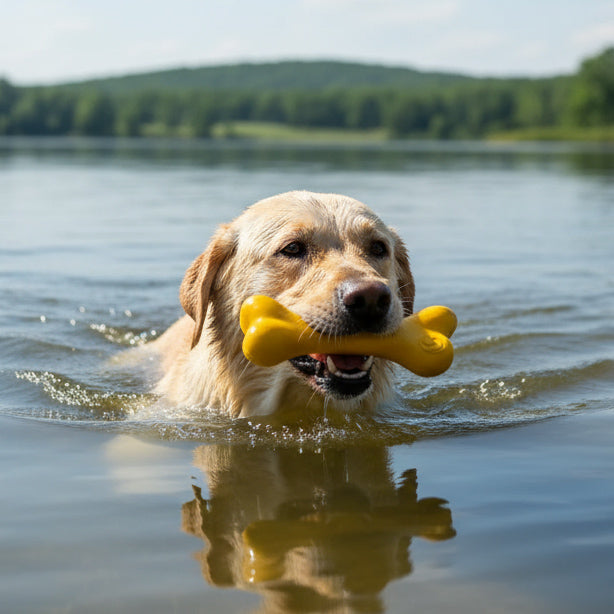 PUP-X Rubber Bone Dog Toy - Durable, Floats, Chew Toy for Large Dogs | USA by SodaPup/True Dogs, LLC