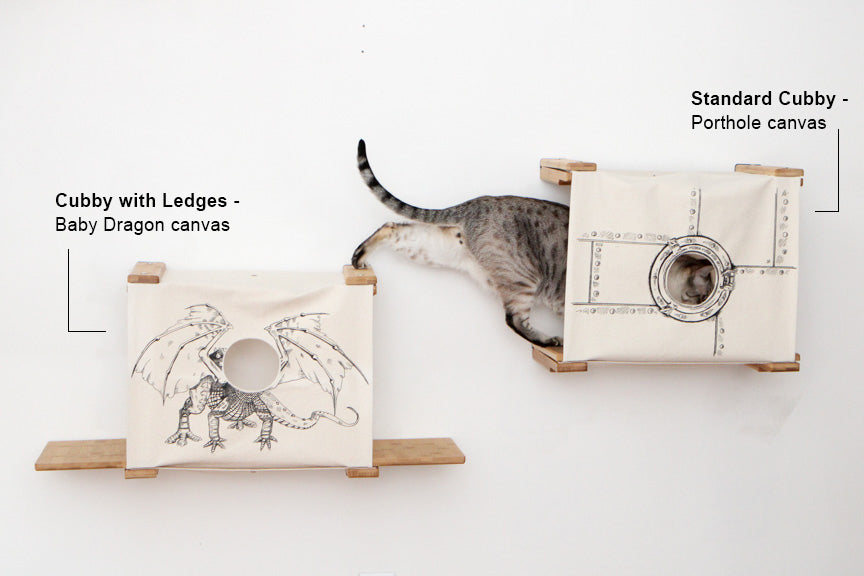 Cat Cubby for Wall - Covered Cat Bed by Catastrophic Creations