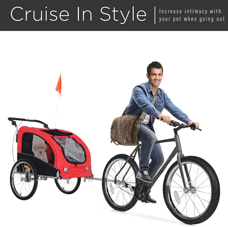 Pet Dog Bicycle Trailer Jogger with Suspension by Furr Baby Gifts
